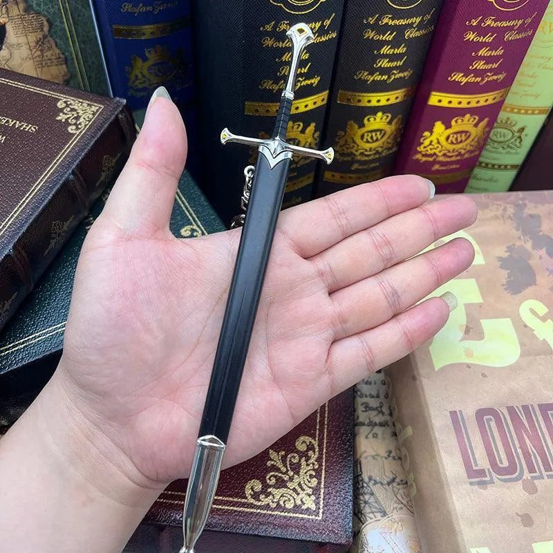 Narthil Elven Longsword - Lord of the Rings 1:6 Scale Artisan Metalwork | Leaf-Blade Design with Sindarin Script | Fantasy Decor for Rivendell Collectors - BlacksmithSONG