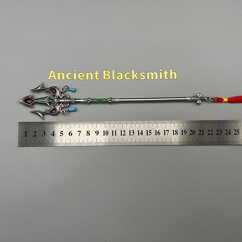 Mipha's Lightscale Trident - LOZ Breath of the Wild Zora Relic 1:6 | Vah Ruta Engraved Shaft & Hydrodynamic Blade | Multi-Layer Enamel Finish for Water Temple Guardians - BlacksmithSONG