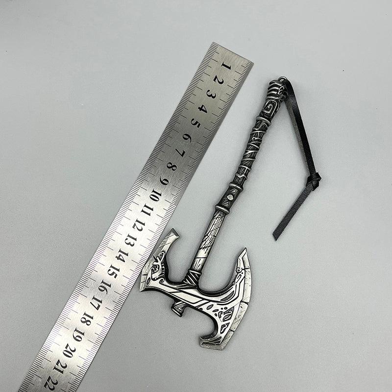 Okin Nordic Battleaxe - Skyrim Kvenel's Twin Weapon 1:6 Zinc Alloy | Volunruud Tomb Artifact | Electroplated Steel Finish for Skyrim Archaeologists - BlacksmithSONG