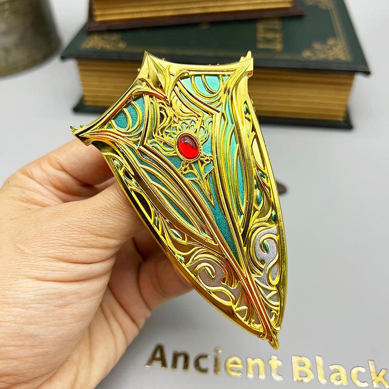 Viconia's Walking Fortress Replica - BG3 Shadowheart's Shield 1:6 Scale | Shadar-Kai Craftsmanship & Shar's Blessing | Dark Justiciar Display for Cleric Builds - BlacksmithSONG