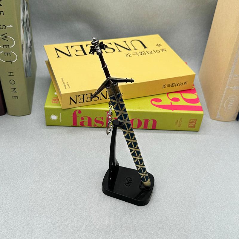 Aerondight Silver Sword Replica - Witcher 3 Lady of the Lake's Blade 1:6 Scale | Sacred Symbol Engraved Full-Tang Design | Zinc Alloy Collector's Edition for Toussaint Fans - BlacksmithSONG